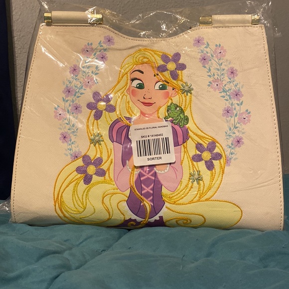 Loungefly Disney Tangled Floral Embroidered Handbag - Picture 2 of 6